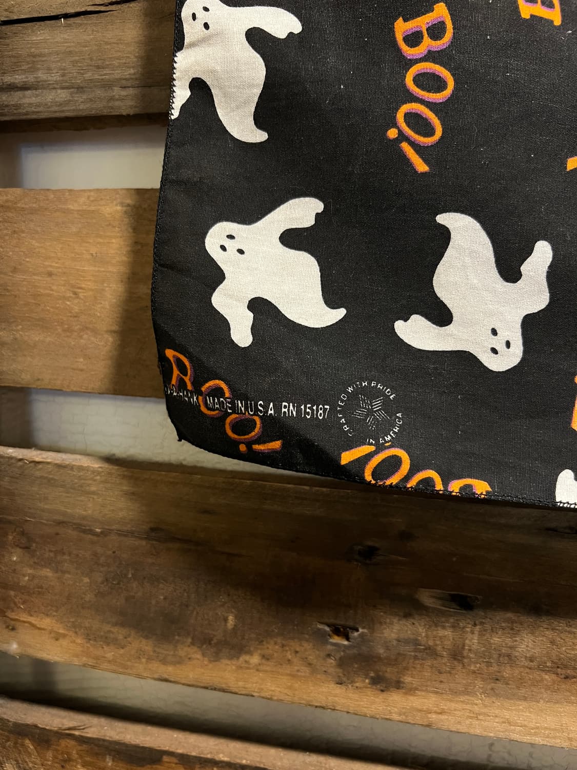 90's Made in USA 할로윈 BOO! 고스트 반다나 B24 상품이미지3