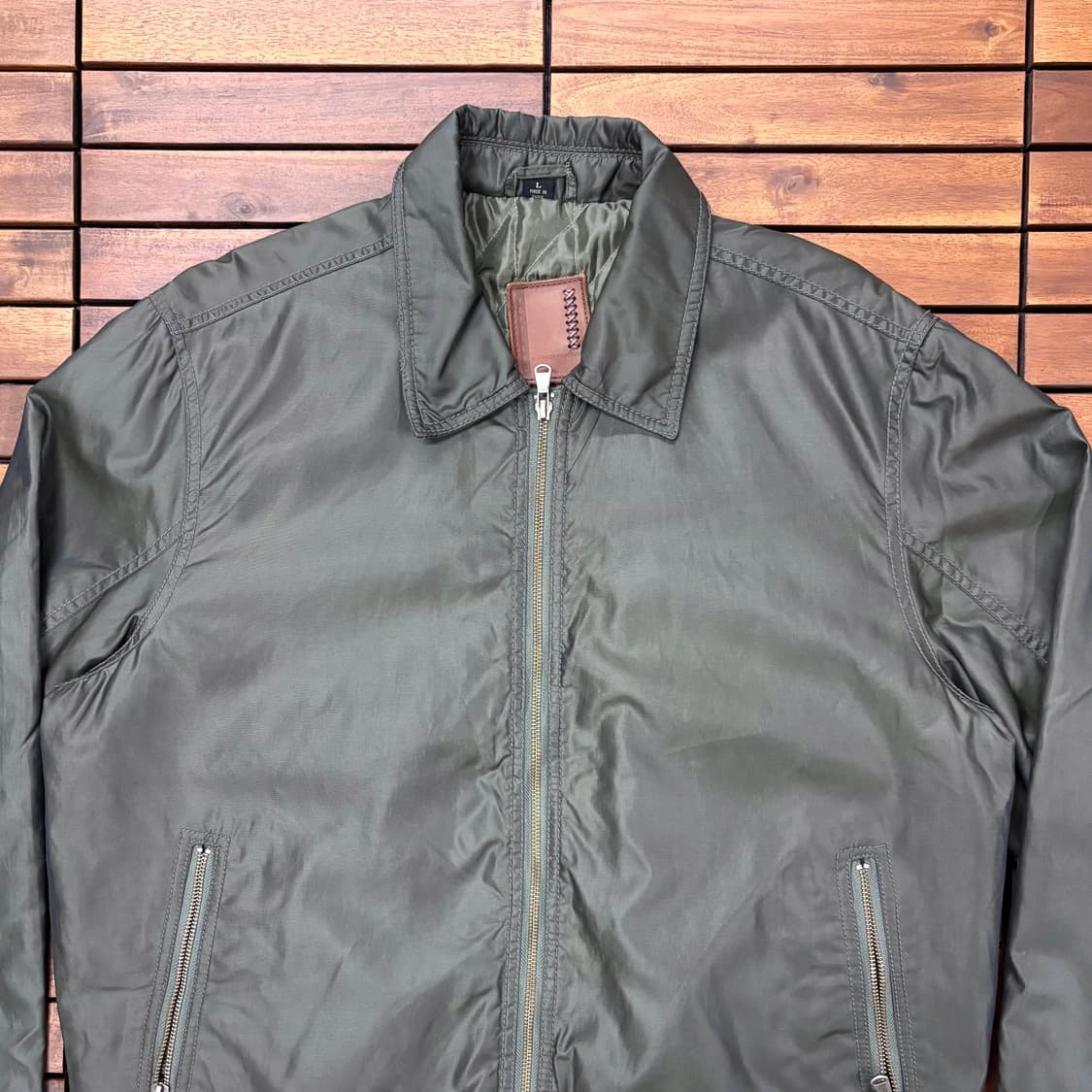 (L) 로버트 콤스톡 나일론 카키 자켓 상품이미지2