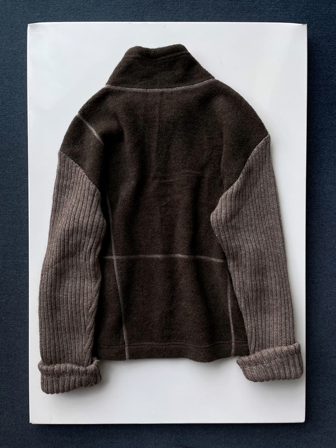 Stand collar knit sleeve pullo 상품이미지5