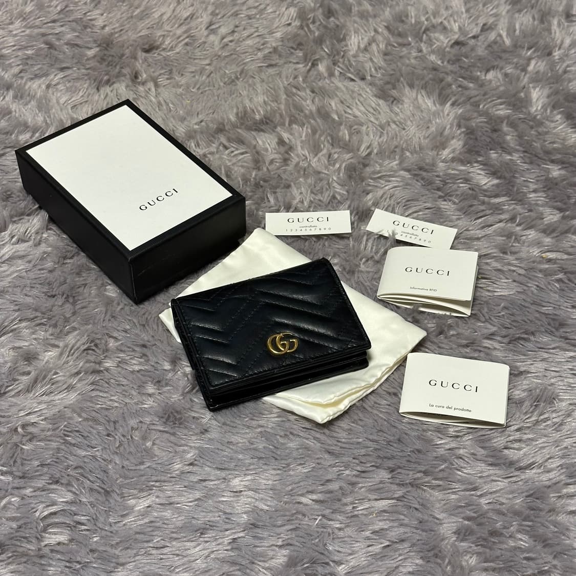 [풀구성] 구찌 GG 마몬트 마틀라세 중지갑 블랙 상품이미지9