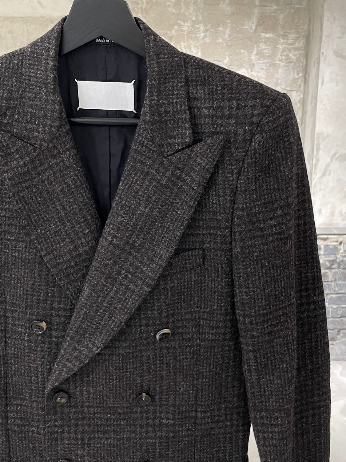 메종 마르지엘라 블랭크탭 브라운 글렌 체크 더블 울 블레이저 상품이미지3