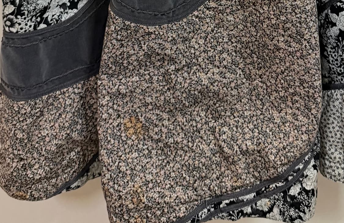 JP vintage 패치 워크 오리엔탈 벨벳 스커트 상품이미지5