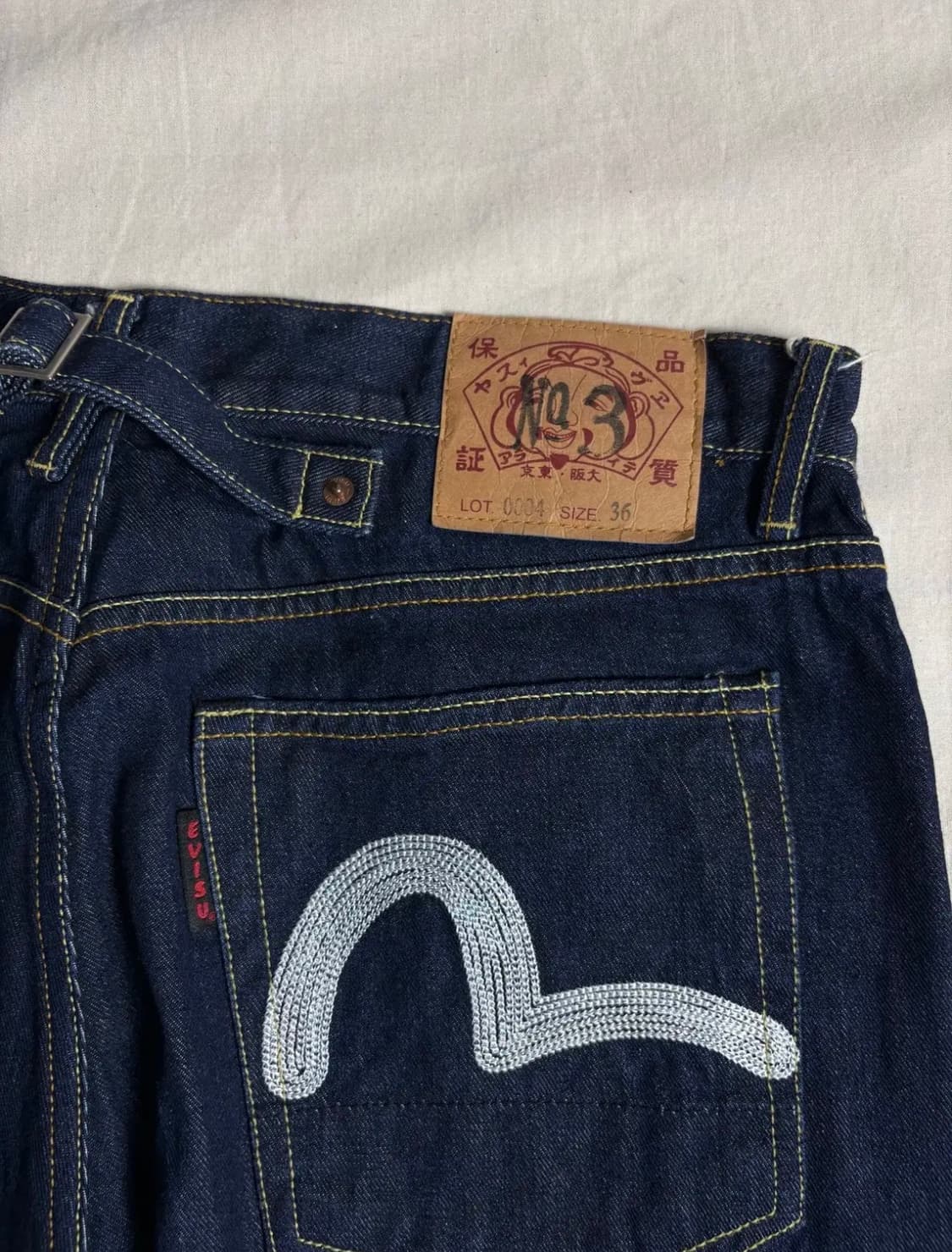 (희귀) 90~00s 일본 오사카 생산 야마네 시기 에비수 셀비지 데님 상품이미지2