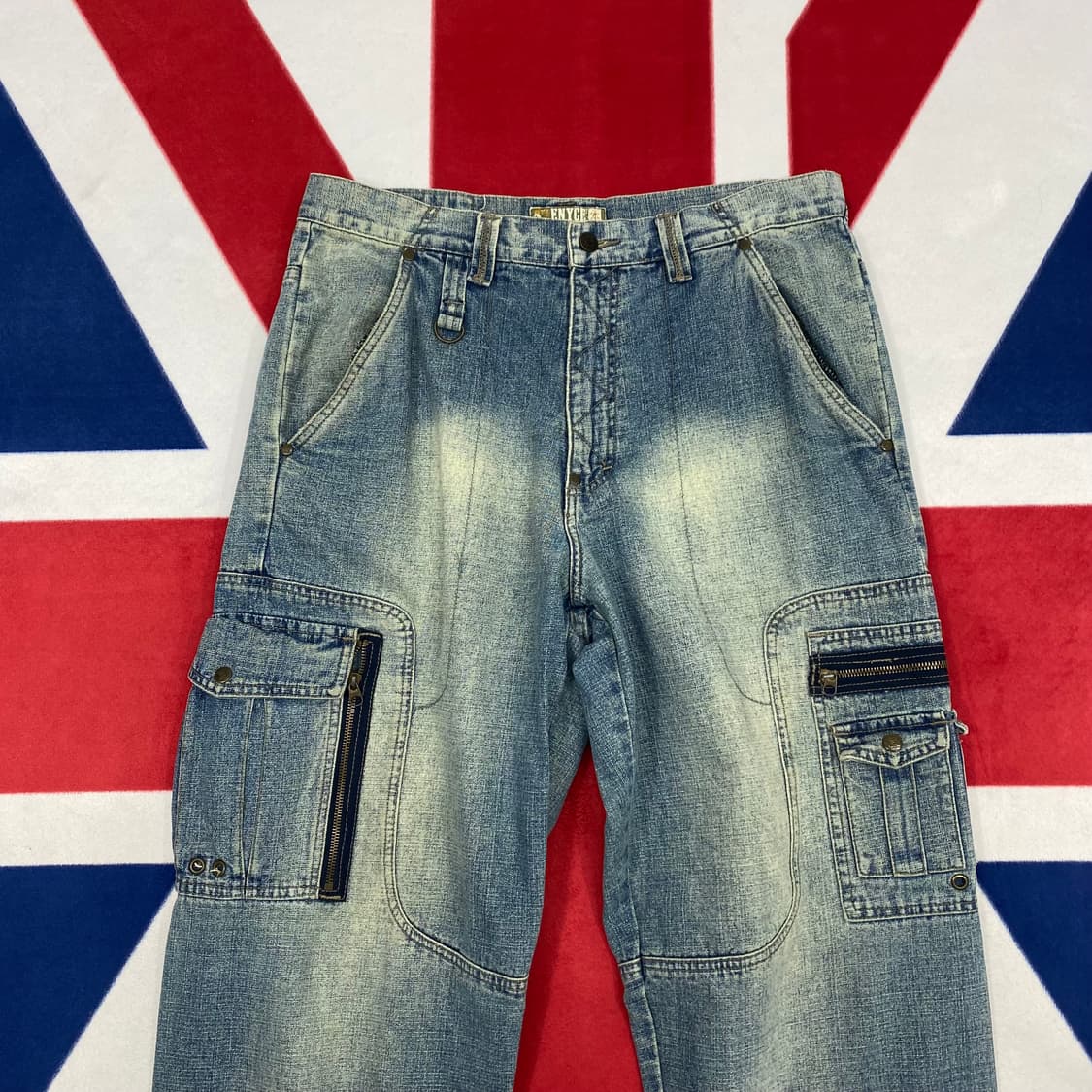 빈티지 워싱 데님 카고팬츠 34  상품이미지2