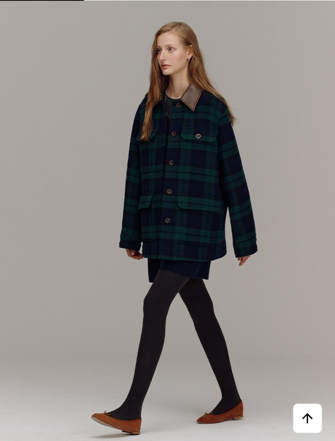 앤유 2023 미테 레더 카라 버튼업 울자켓 1사이즈 상품이미지1