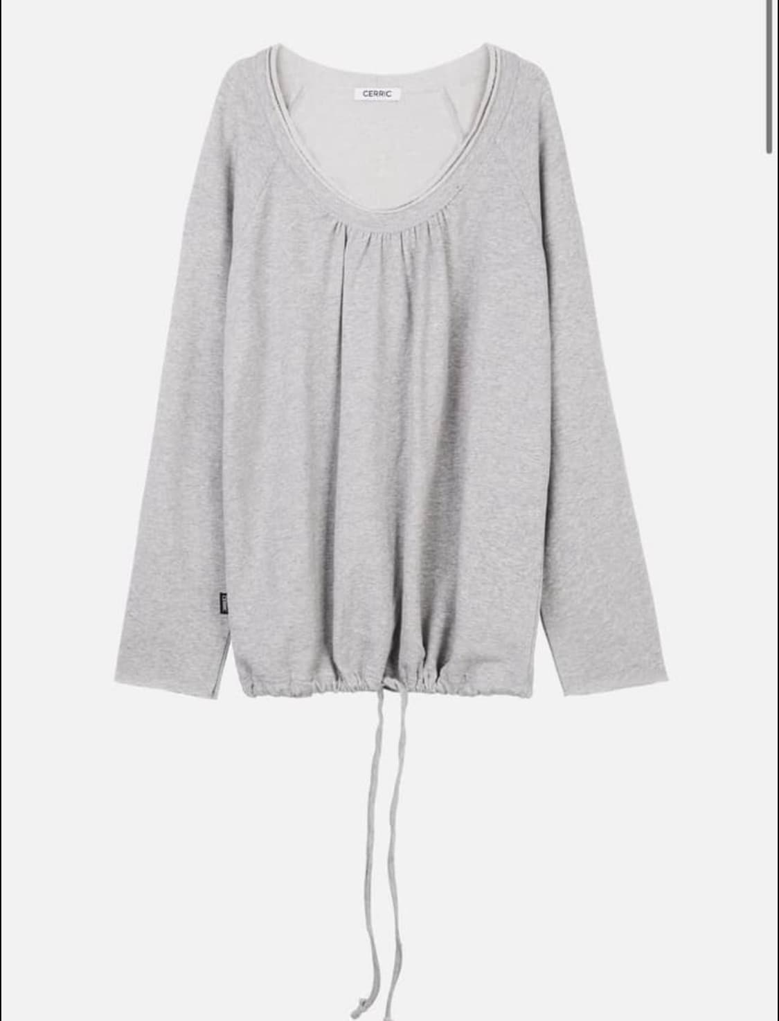 세릭 라운드 헴 스트링 탑 그레이 상품이미지1