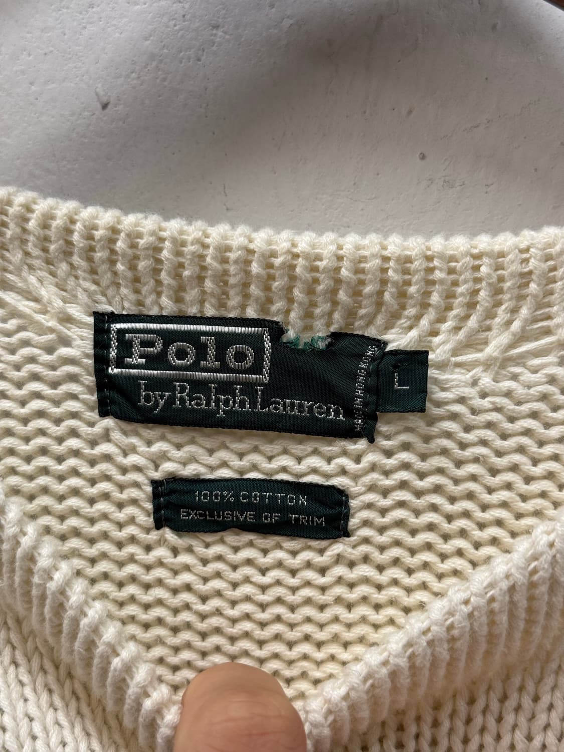 L) Polo by Ralph Lauren Cream Letter Kni 상품이미지8