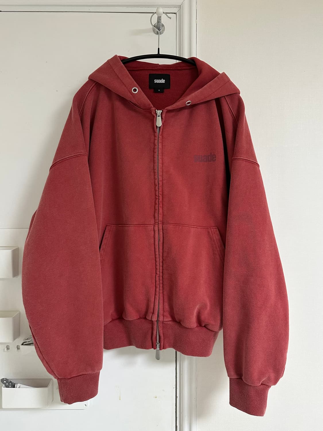 스웨이드 크롭 워시드 후드집업 s 상품이미지1