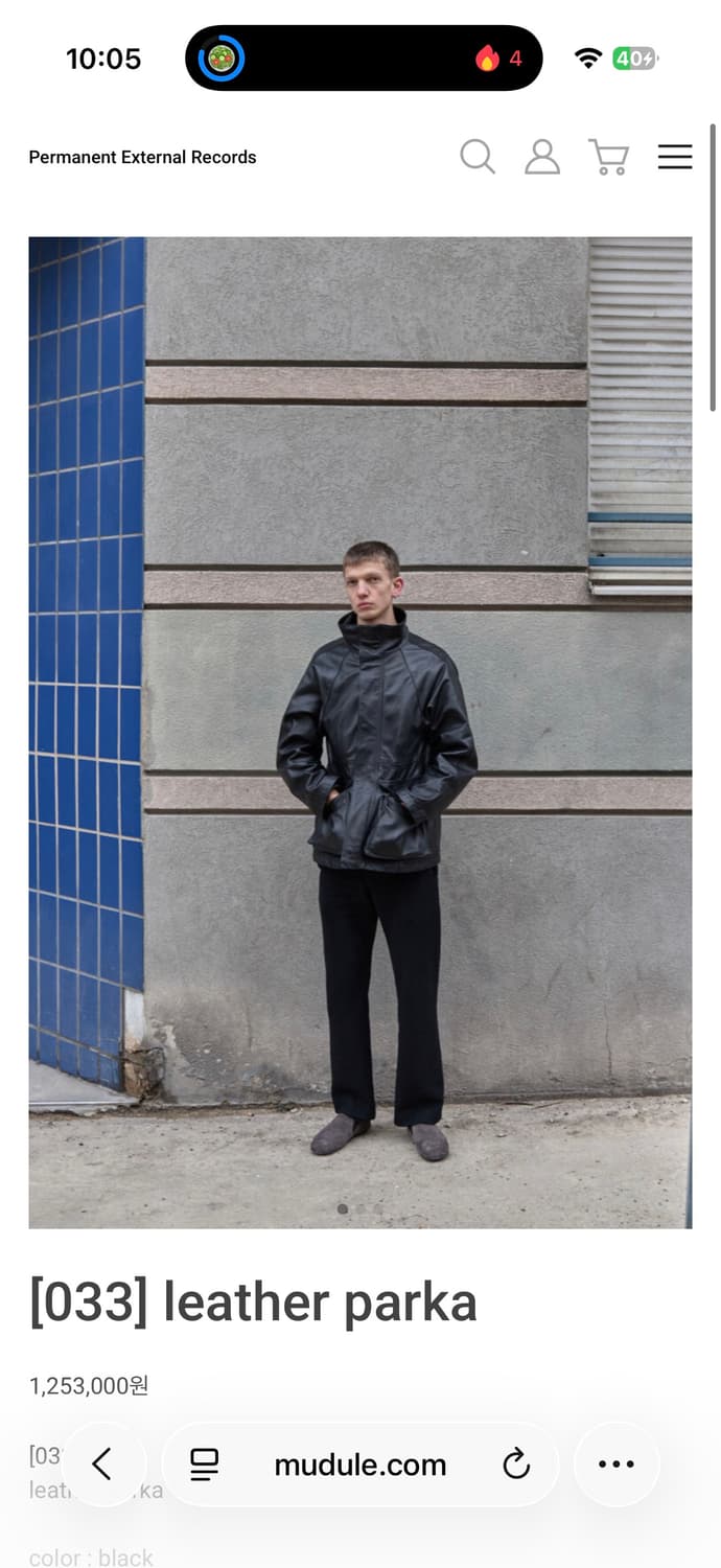 (구매) 머듈 레더 파카 3size 구매 상품이미지1