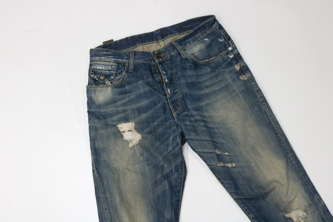 지스타로우 3301 디스트레스드 테이퍼드 데님 (31/32) 상품이미지2