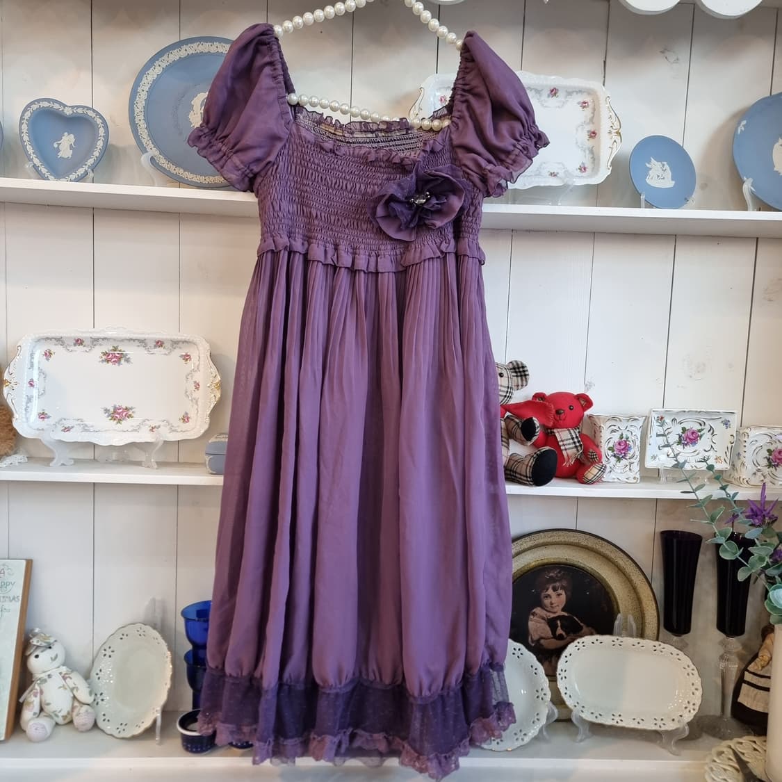 axes femme 퍼플 로맨틱 셔링 원피스 상품이미지1