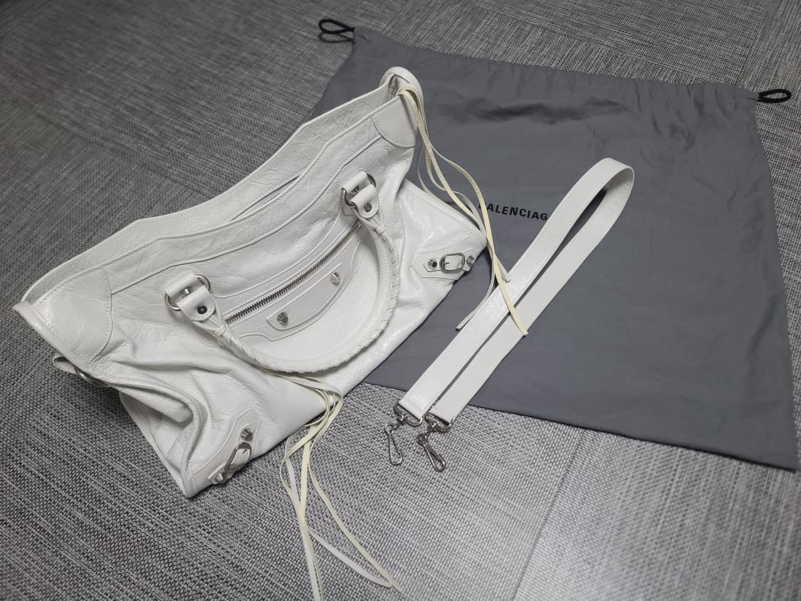 발렌시아가 르시티백 미디움 토트백 숄더백 화이트 상품이미지2