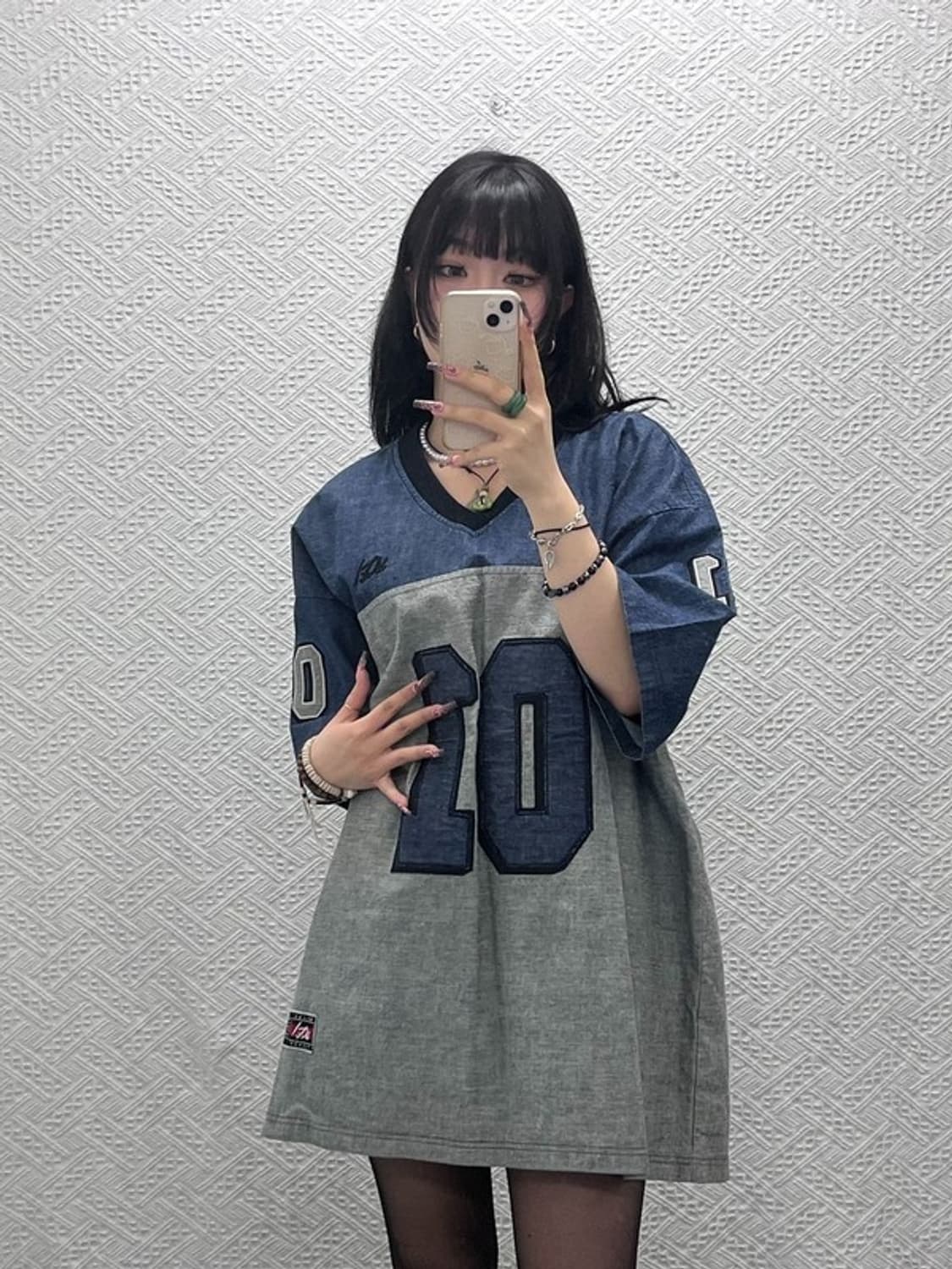 마자플라바 빈티지 스트릿 오버핏 데님 반팔티 105 C11570 상품이미지1