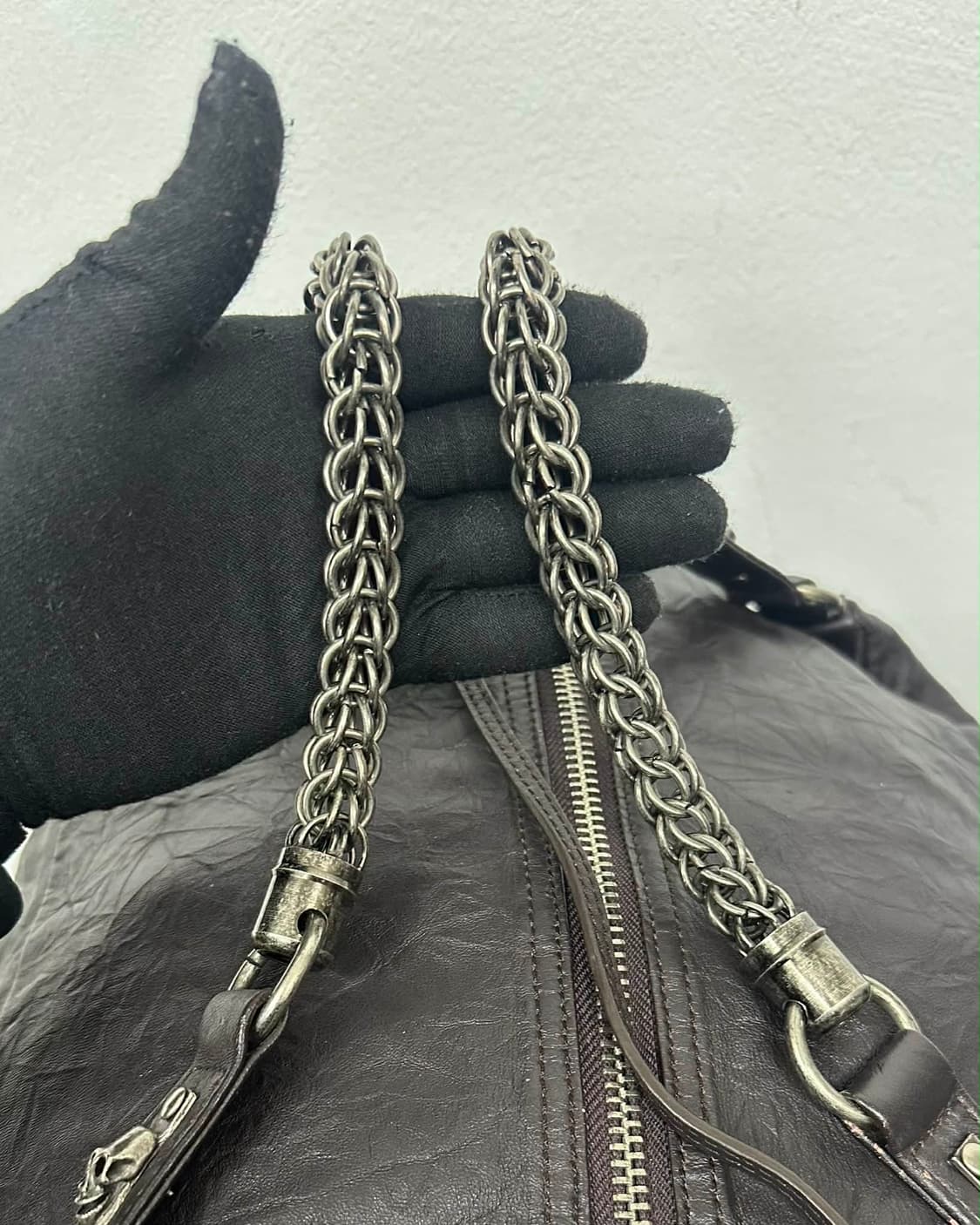 토마스 와일드 스컬 해골 가죽 체인 숄더 & 토트백 상품이미지7