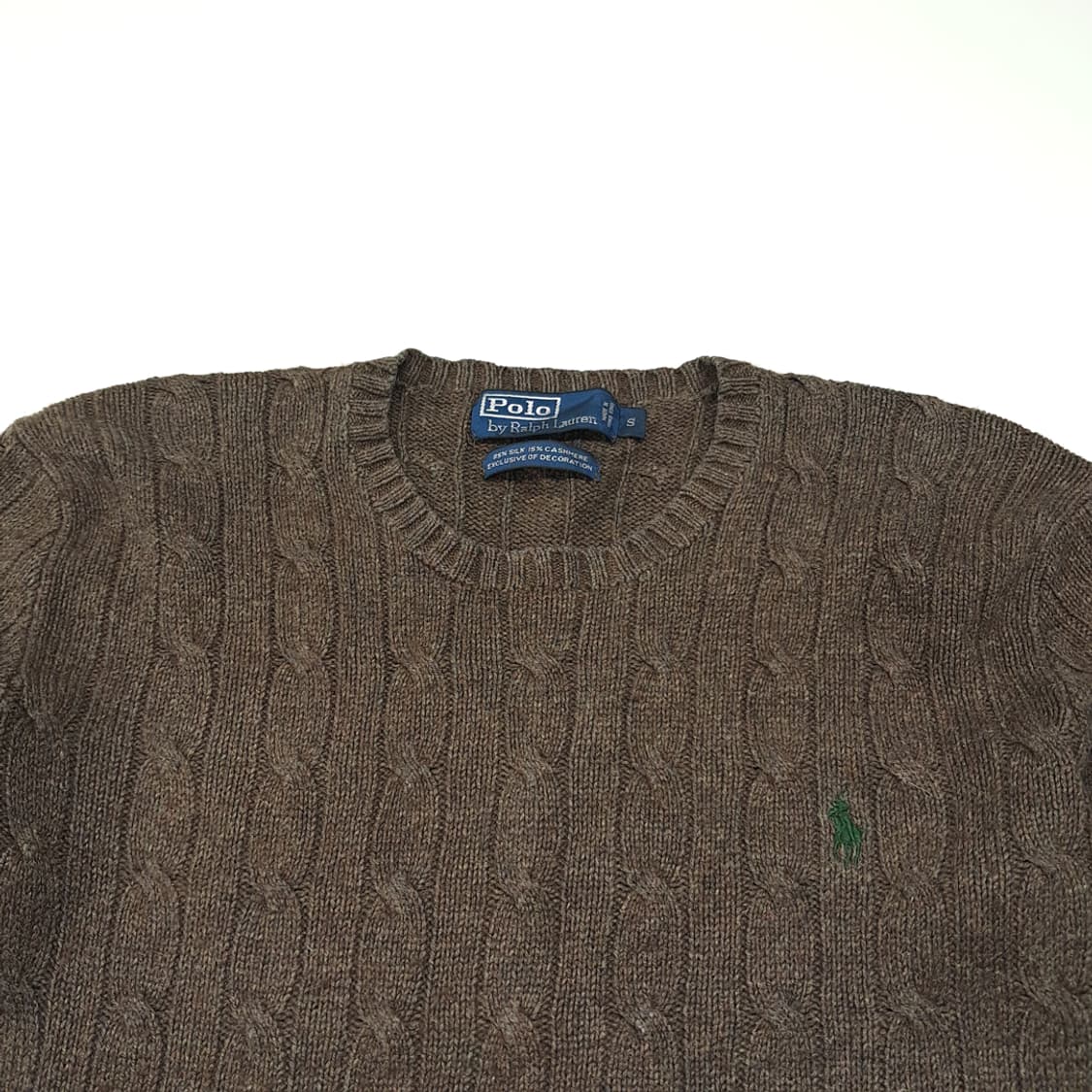 CL826 S 폴로 90s 홍콩판 실크캐시미어 케이블 브라운 니트 스웨 상품이미지2