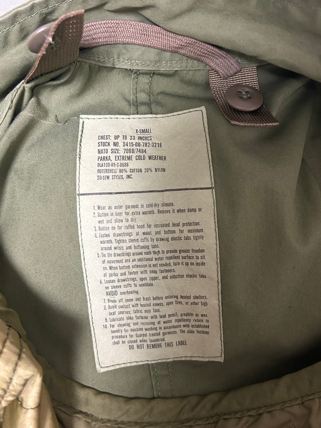 M65 피쉬테일 og 개파카 xs황금사이즈 (내피포함) 상품이미지4