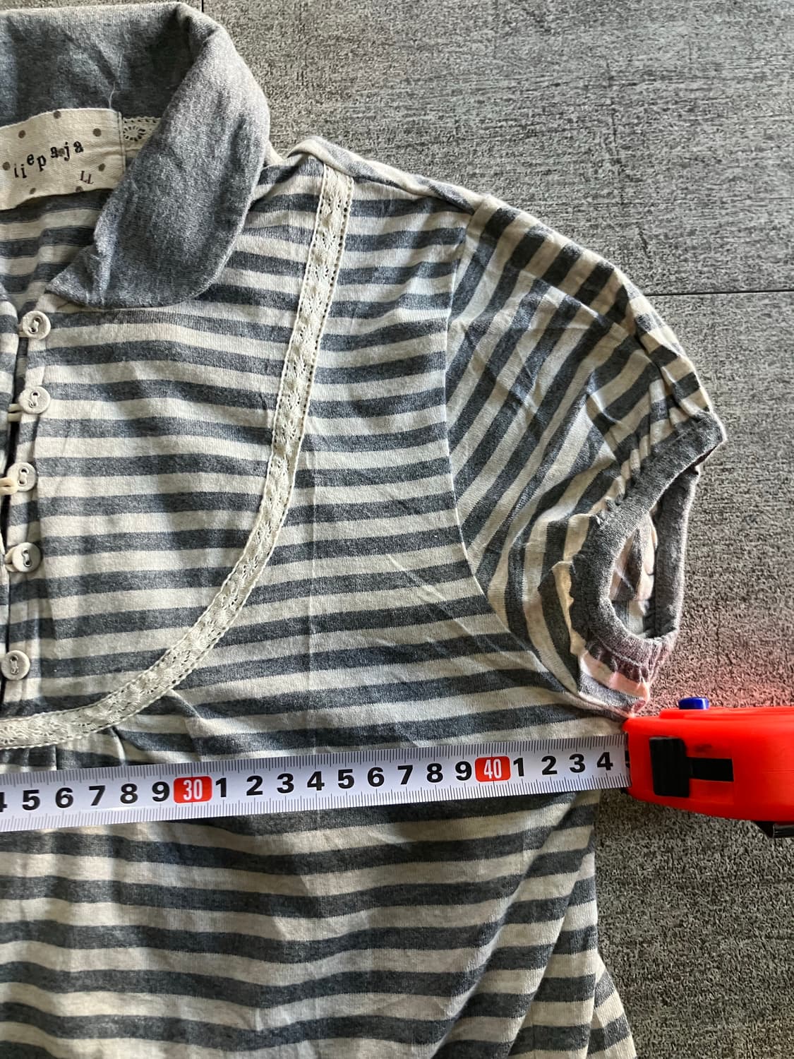 일본빈티지 Iiepaja 하구미모리걸 달천깔페어리 레이스 카라티셔츠 상품이미지2