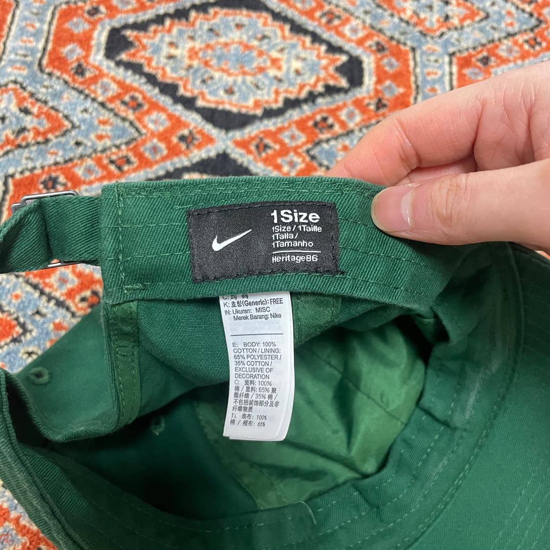 나이키 스펠로고 그린 볼캡 모자 FREE 상품이미지3