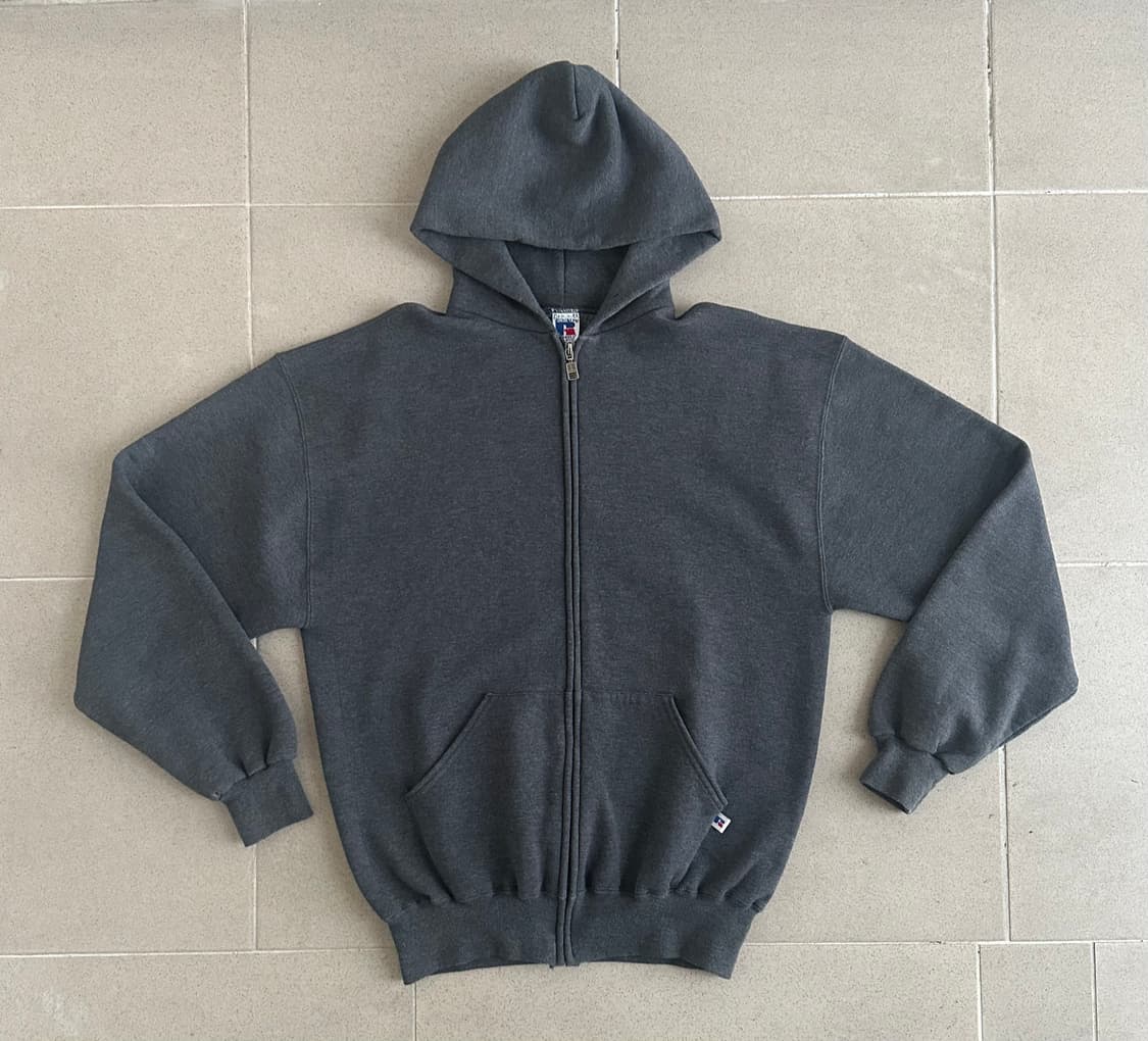 90s 빈티지 러셀 후드집업 다크그레이 L 상품이미지1