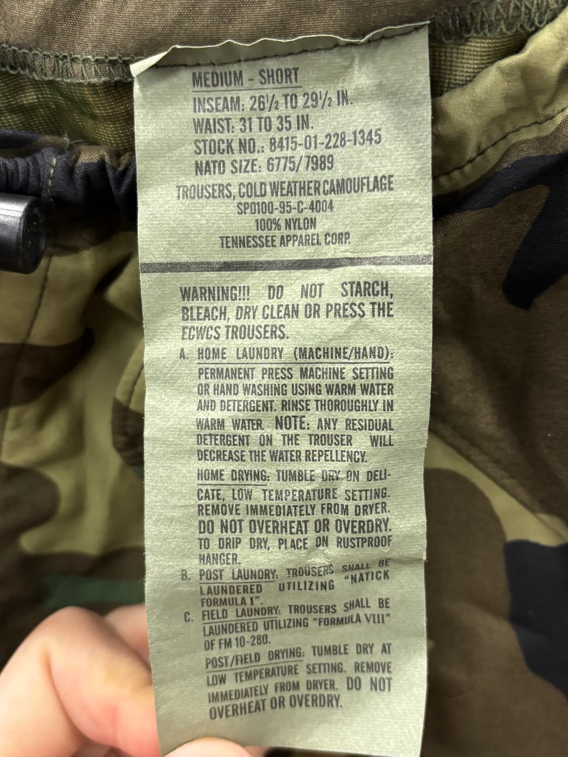 90s US ECWCS 미군 밀리터리 고어텍스 팬츠 M 상품이미지4
