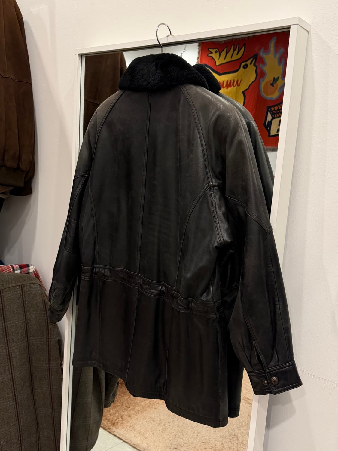 90s Vtg 빈티지 쉽스킨 무스탕 레더 자켓 상품이미지4