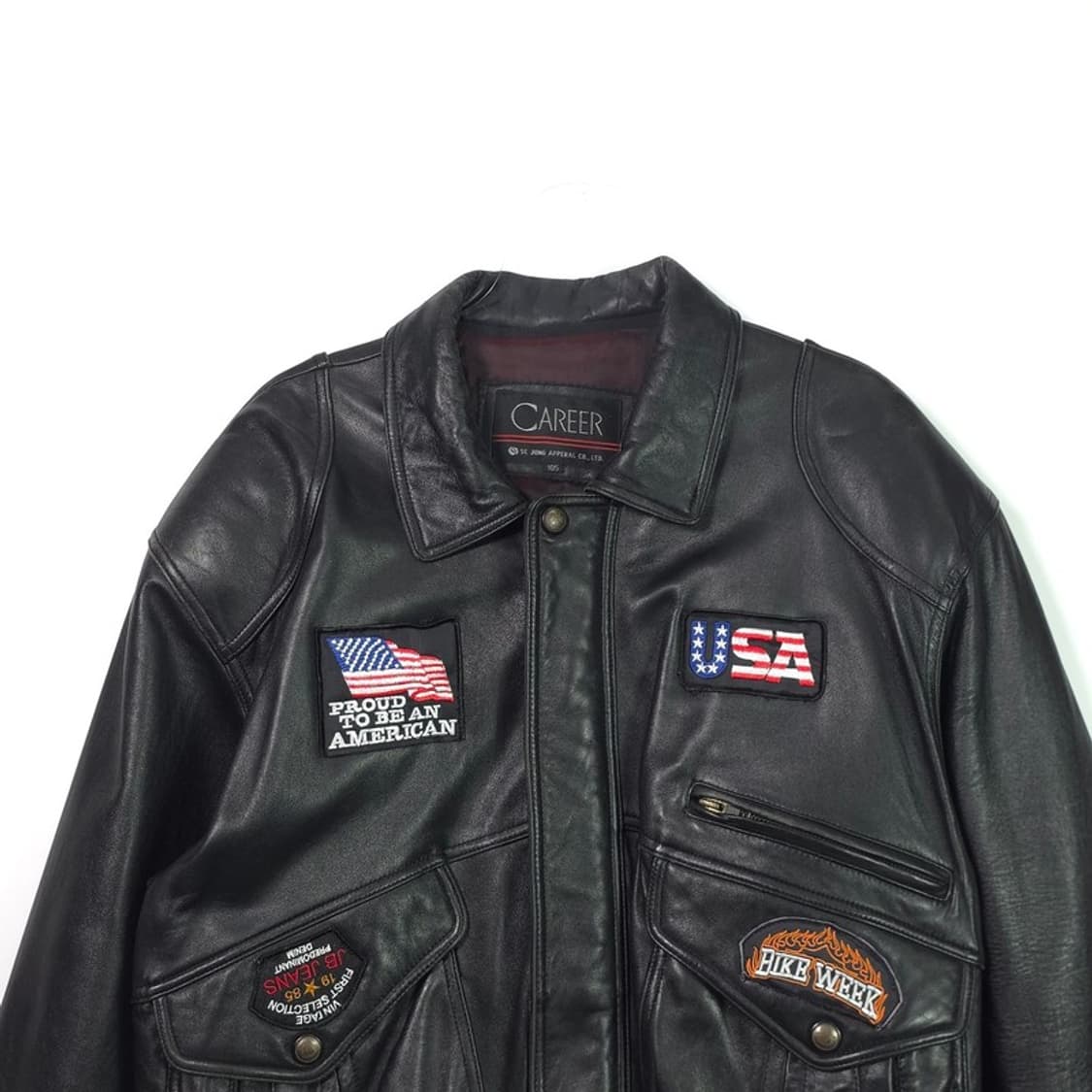 CAREER USA 패치 빈티지 라이더 자켓 XL 상품이미지3