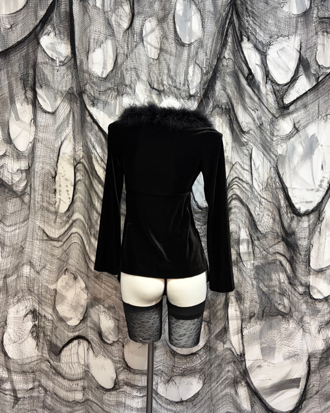 Gothic Velvet Fur Cardigan 상품이미지3