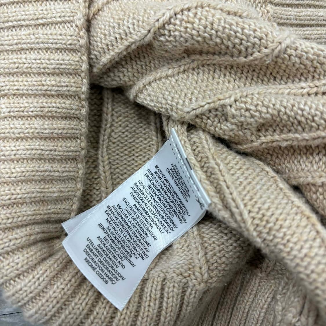 [M] 폴로 랄프로렌 베이지 코튼 케이블 니트 스웨터 상품이미지5