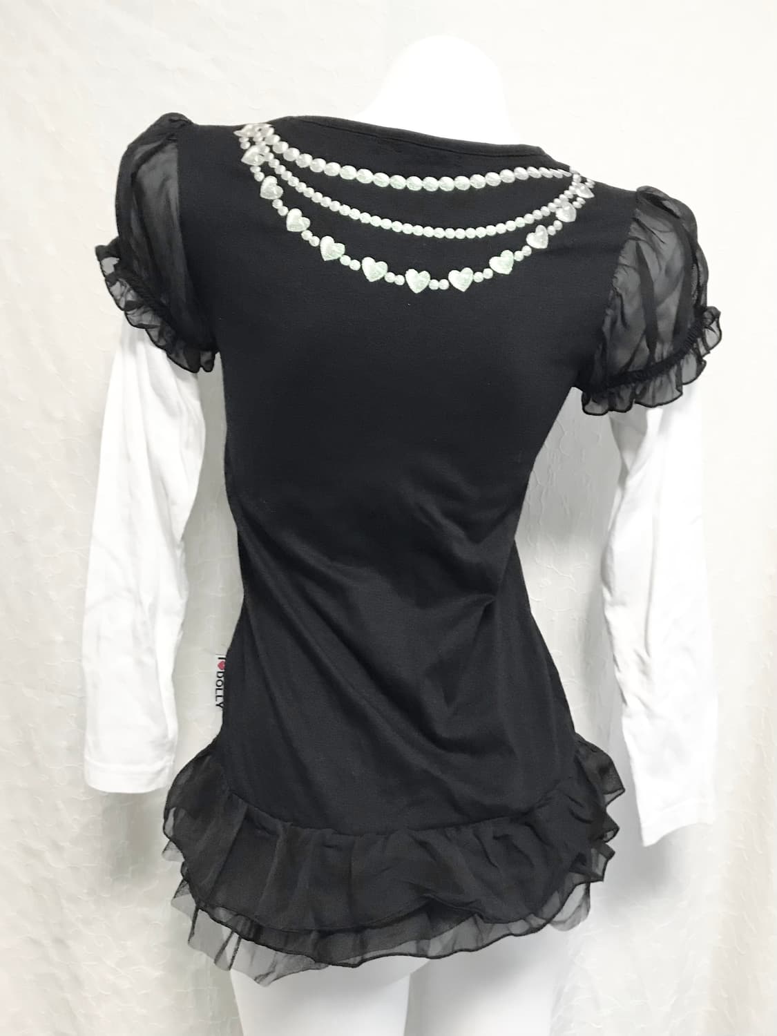 빈티지 갸루 레이어드 프릴 퍼프 롱슬리브 탑 상품이미지3