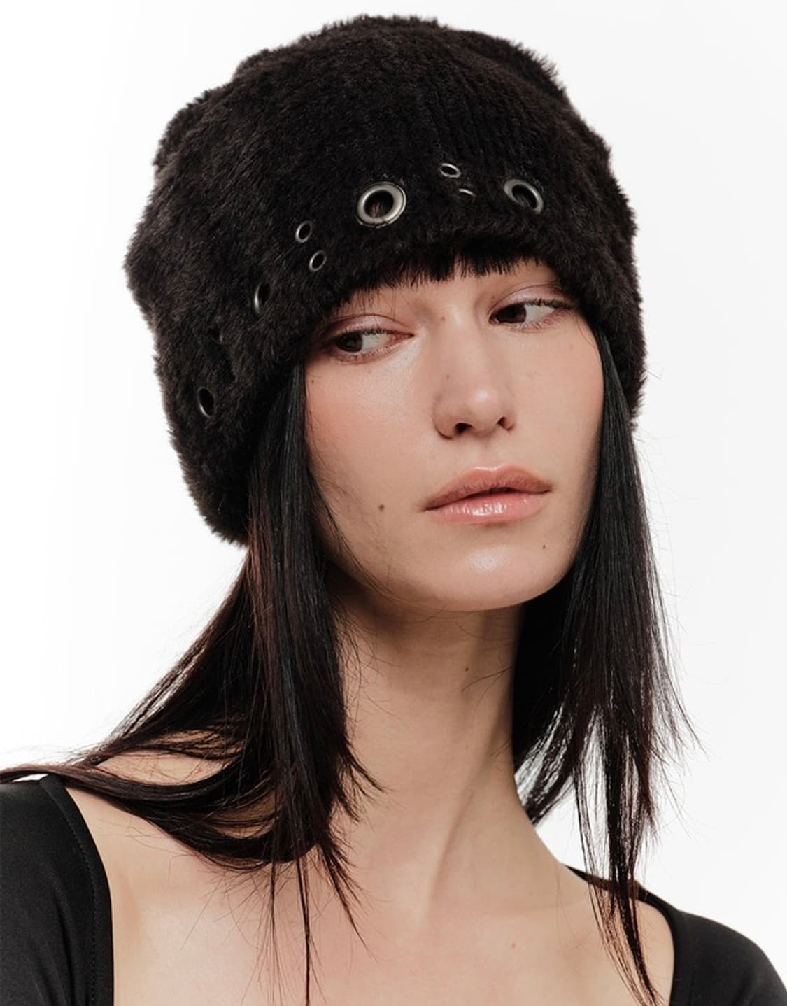 2000아카이브 허그 스터드 비니 블랙 상품이미지3