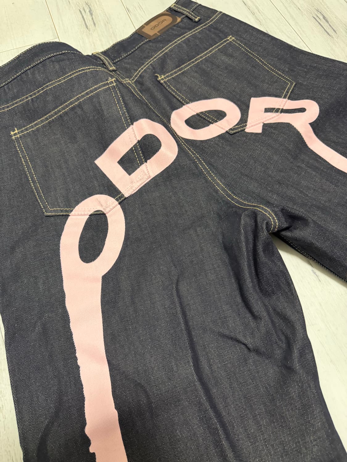 ODOR Logo drop denim in pink 3사이즈 상품이미지1