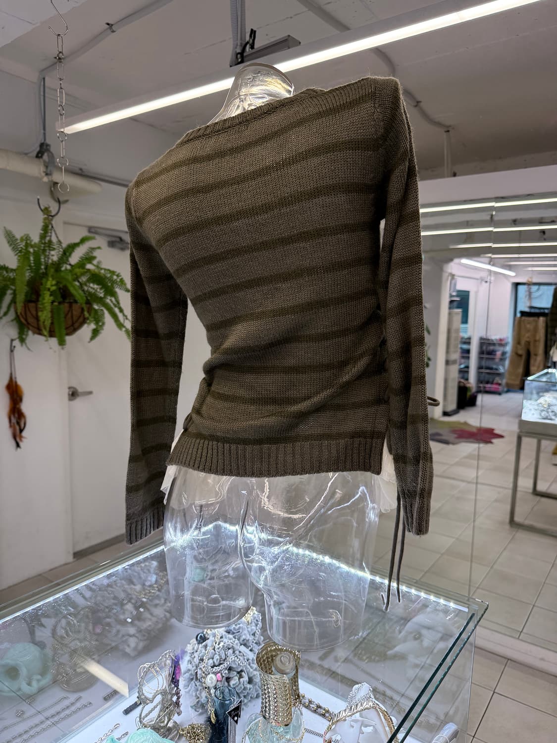 layered lace stripe knit 상품이미지4