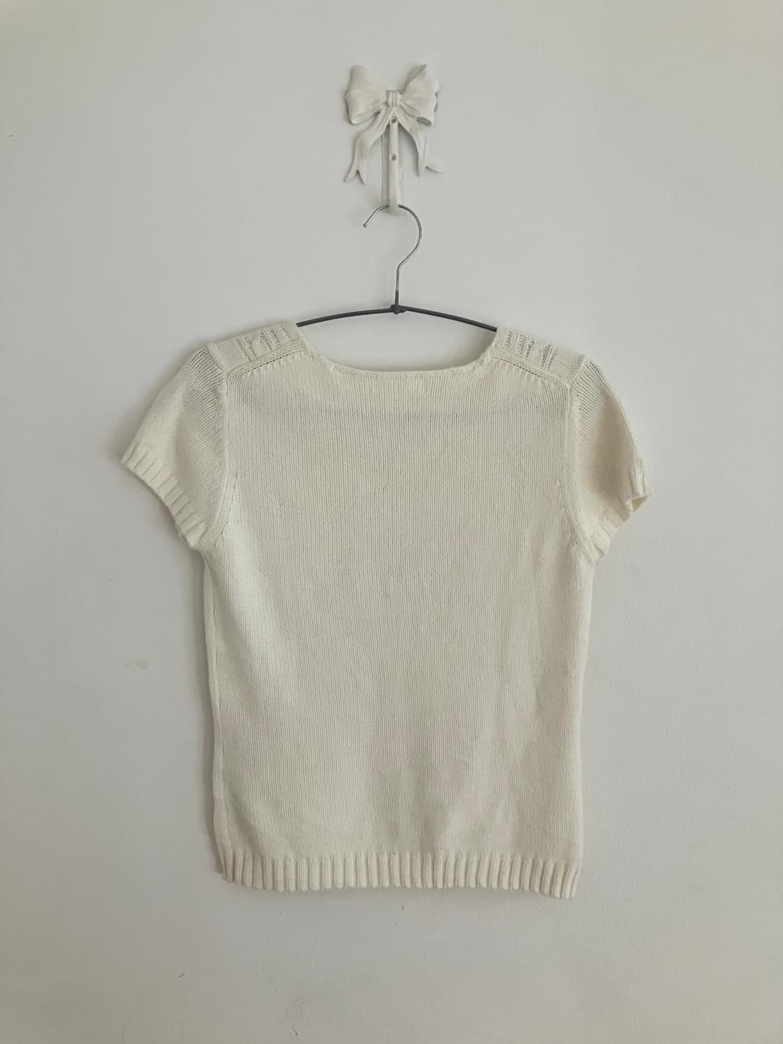 화이트 반팔 니트 상품이미지5