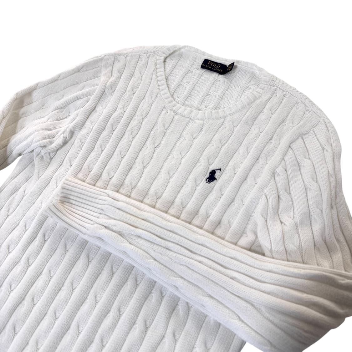 신형 여성 폴로 랄프로렌 화이트 꽈배기 니트 상품이미지2