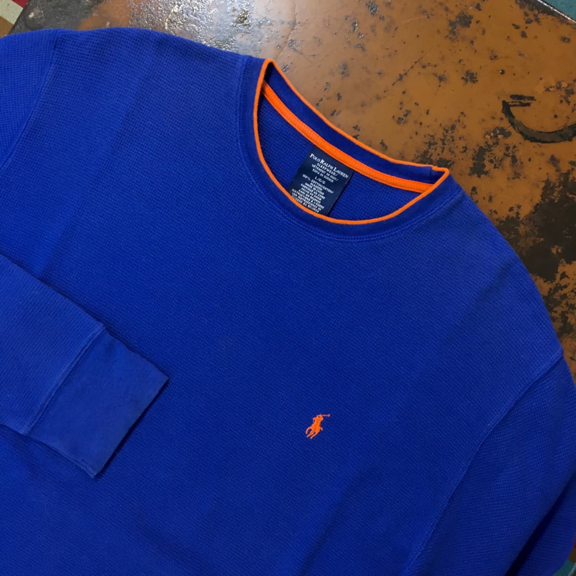 폴로랄프로렌 딥 블루 와플 롱 슬리브 남성 105 110 사이즈 상품이미지3