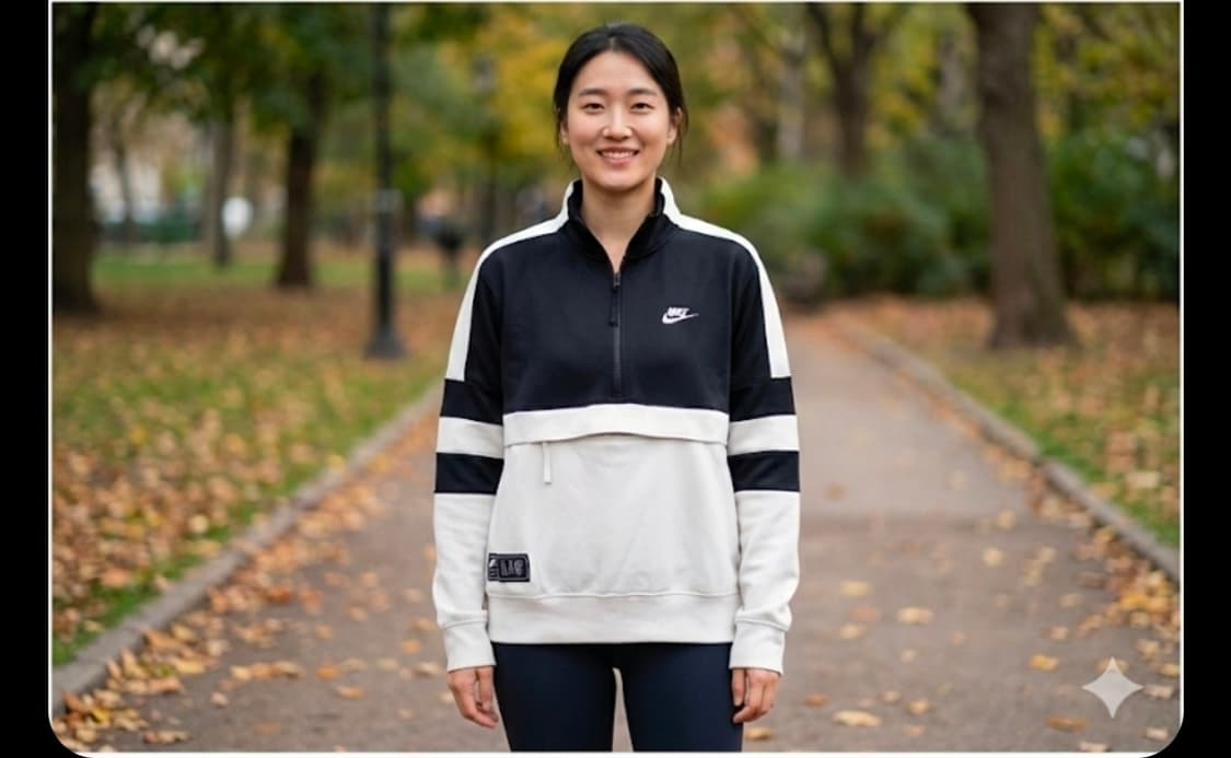 [나이키] 에어 올드스쿨 블랙 화이트 배색 반집업 아노락 M 실측L 상품이미지2