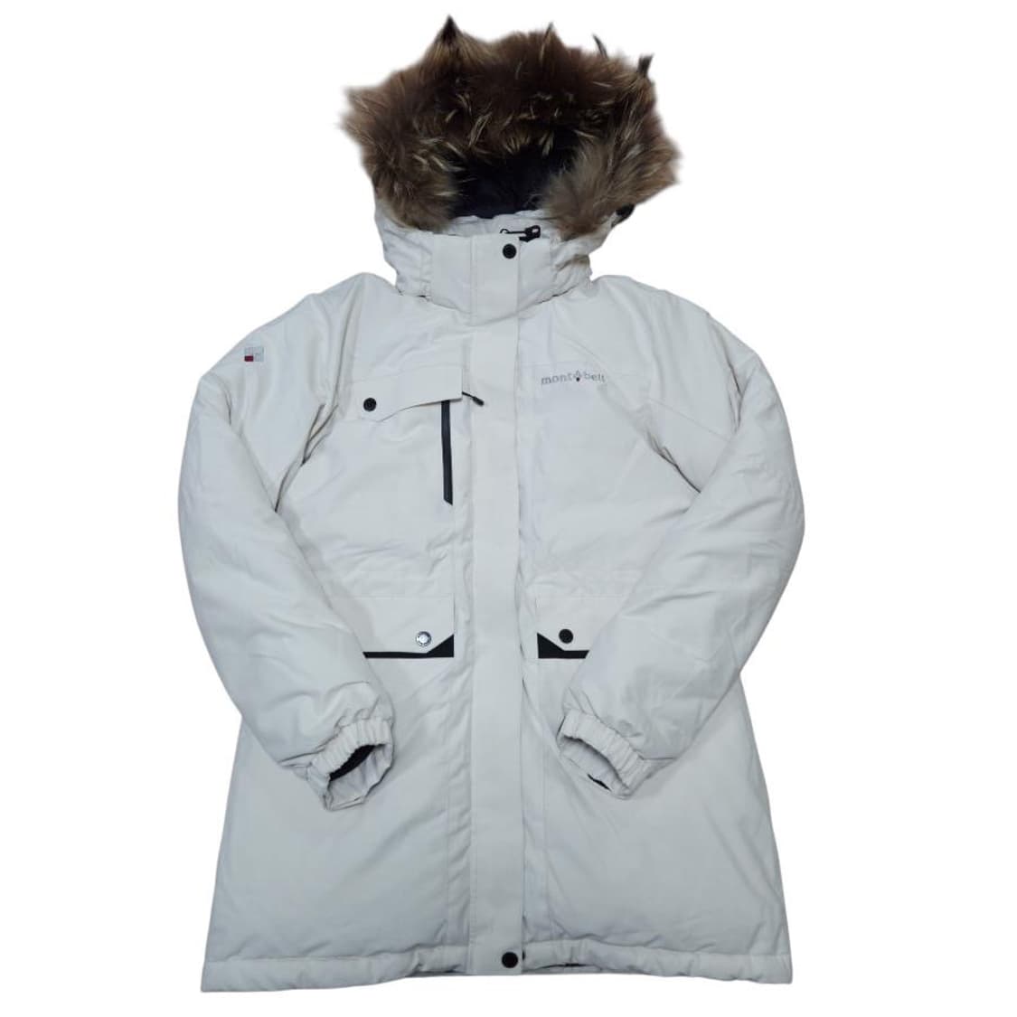 몽벨 여성 구스다운 화이트 패딩(너구리 퍼털) 상품이미지1