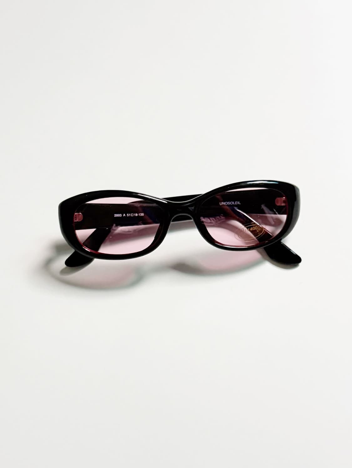 UNOSOLEIL 블랙 볼드 오벌 프레임 틴트 빈티지 선글라스 상품이미지1