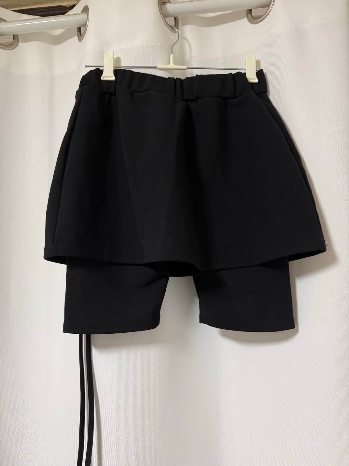 리본끈 밴딩 치마 바지 블랙 상품이미지2