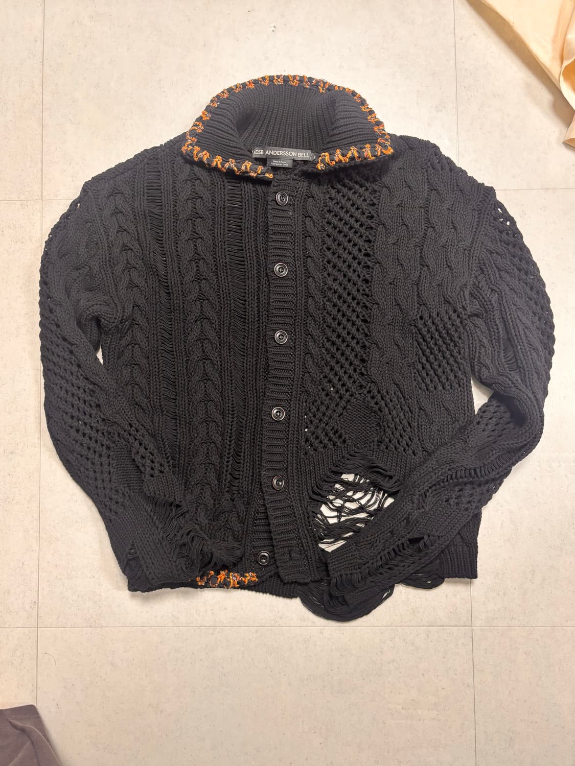 ADSB 앤더슨벨 소바쥬 코튼 가디건 블랙 상품이미지3