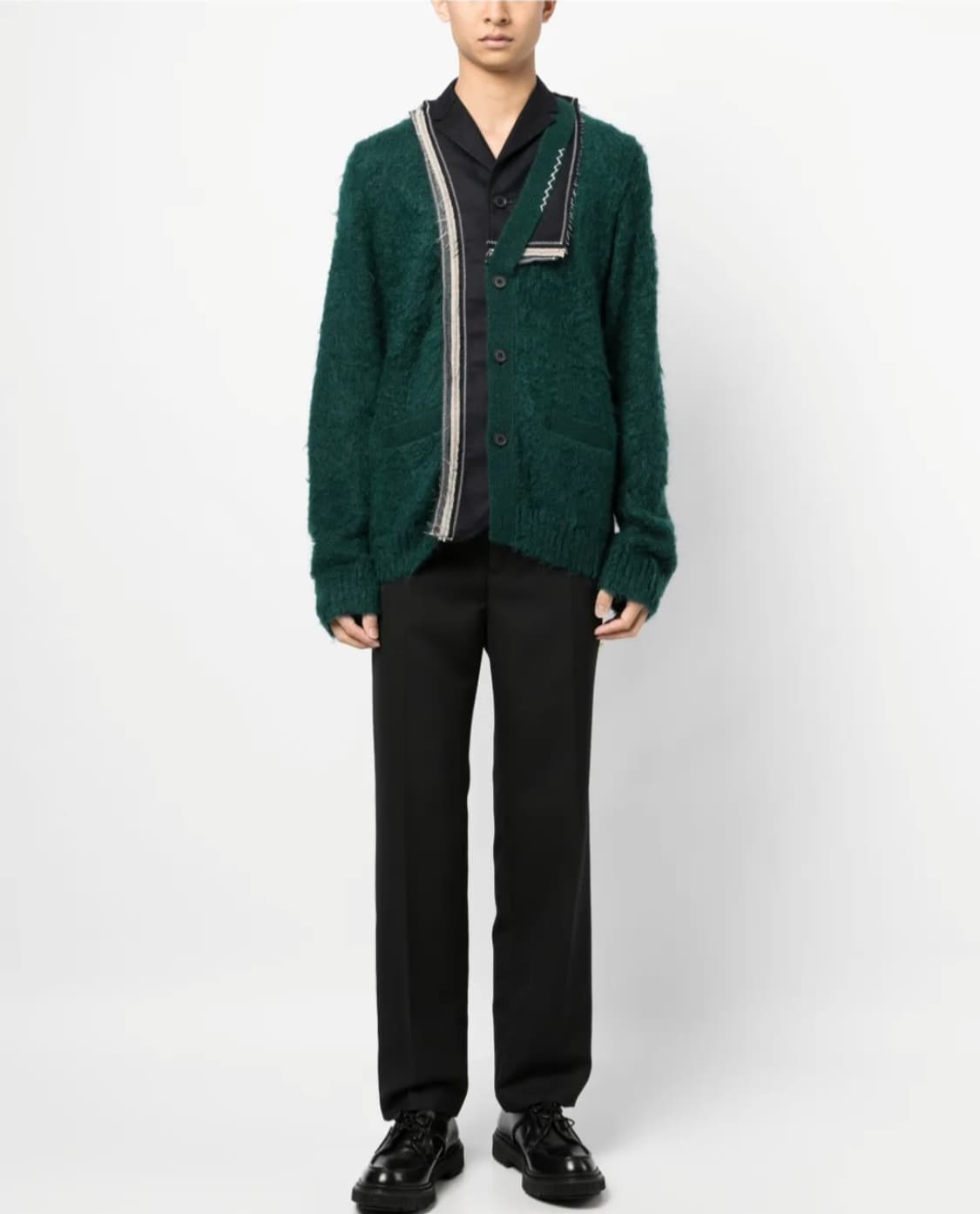 Kolor 패치워크 디자인 브러시드 가디건 상품이미지1