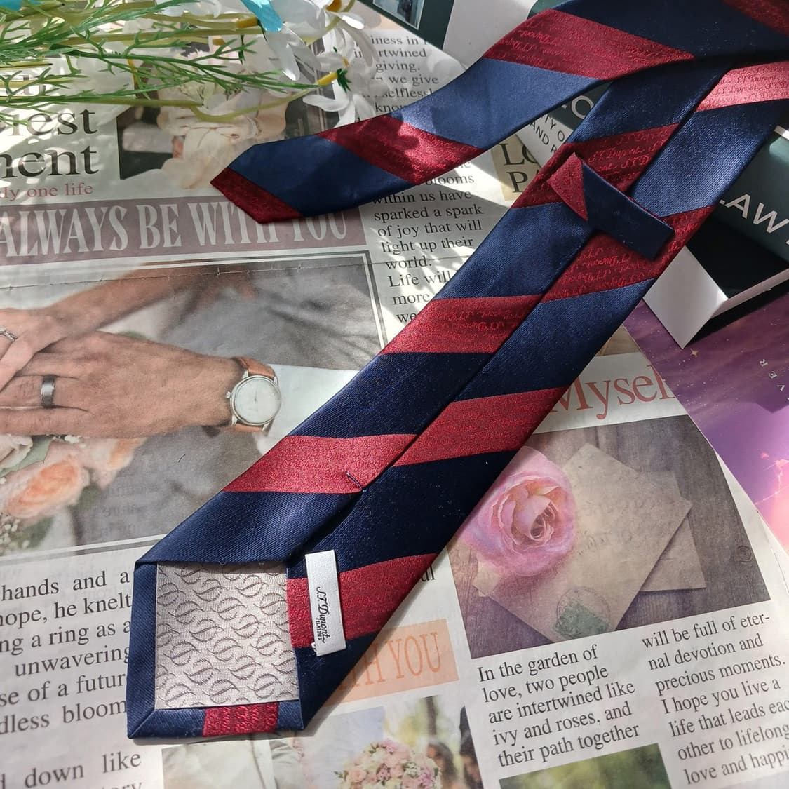 에스.티. 듀퐁 네이비 스트라이프 넥타이 8cm A+등급 E835
 상품이미지4