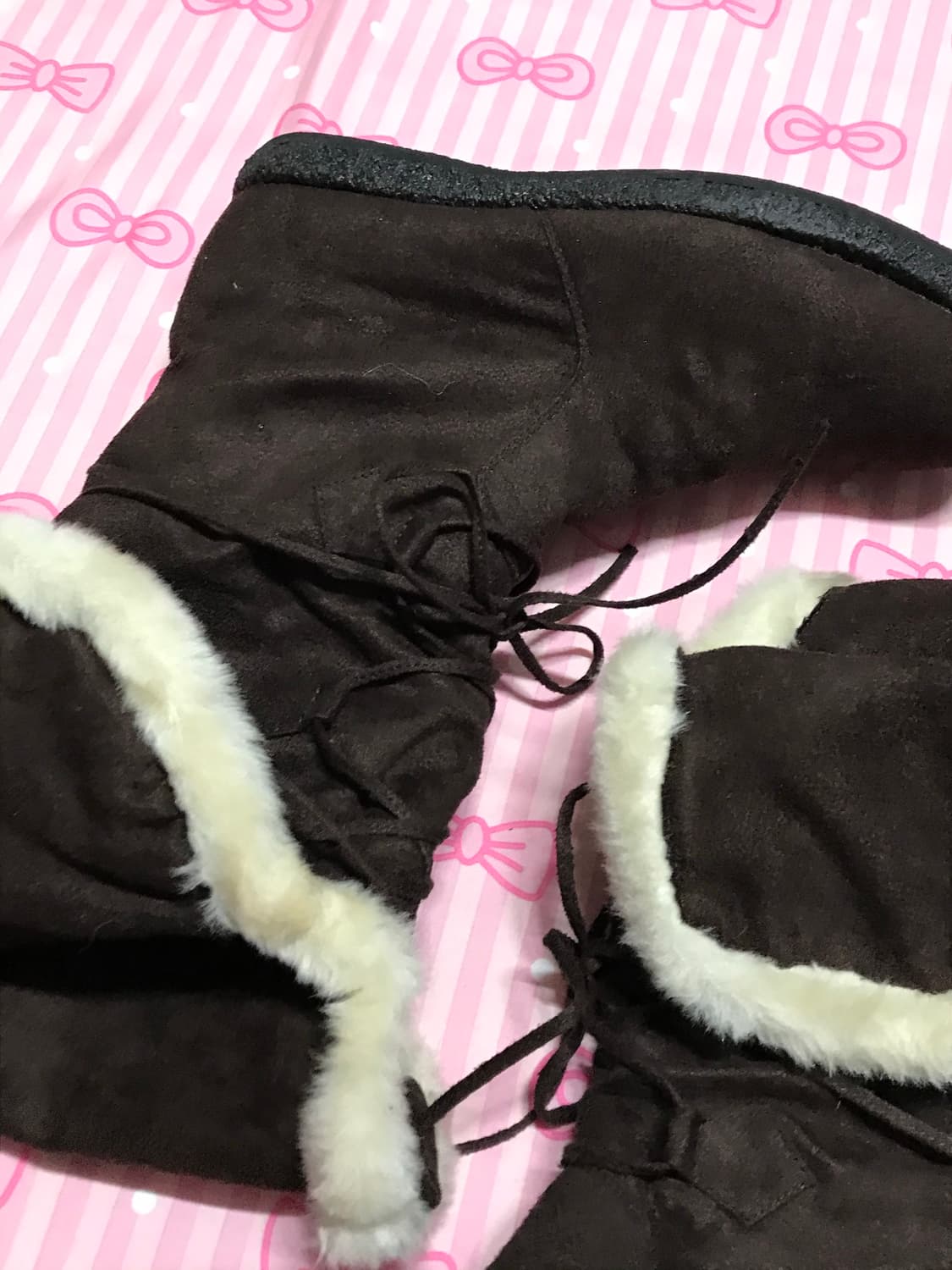 초코브라운 폼폼 부츠 모리신발 라떼갸루신발 갸루 상품이미지3