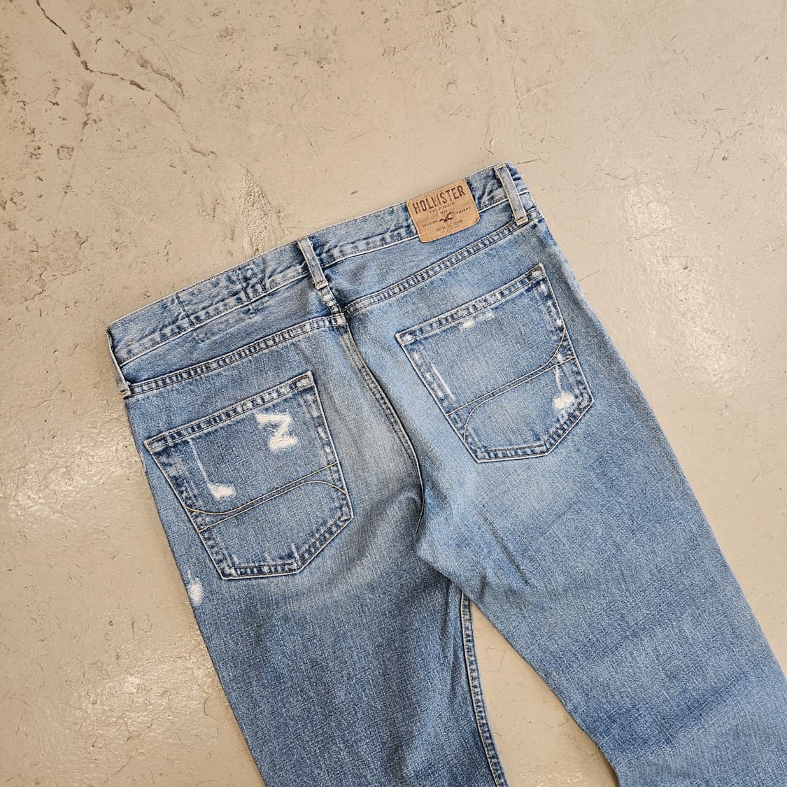 HOLLISTER 홀리스터 데님 부츠컷 연청 데미지 빈티지 36인치 상품이미지6