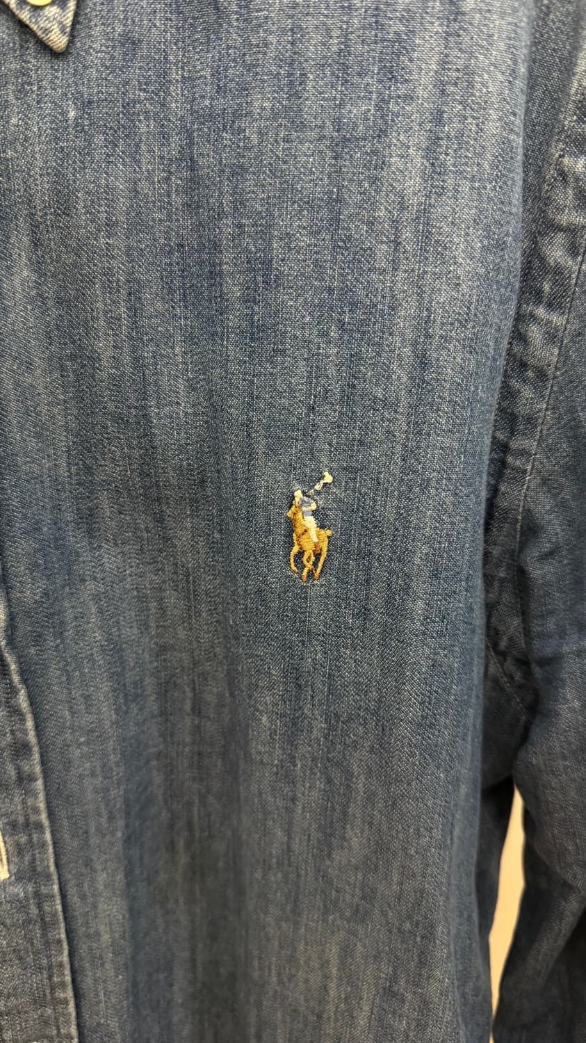 (M/100) 랄프로렌 데님 셔츠 슬림핏 중청 상품이미지2