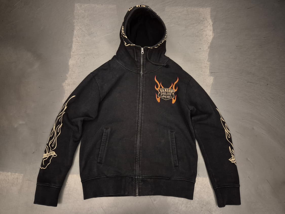 밴슨레더 스컬 플레임 후드 짚업 상품이미지2