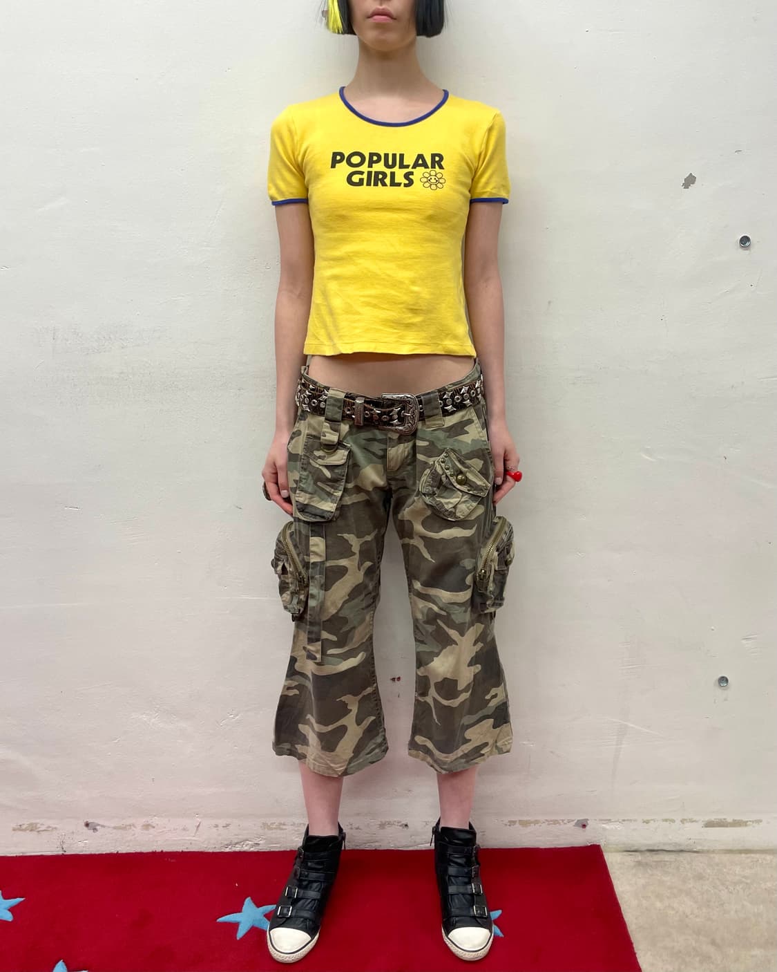 Popular girl flower yellow t-shirt 상품이미지3