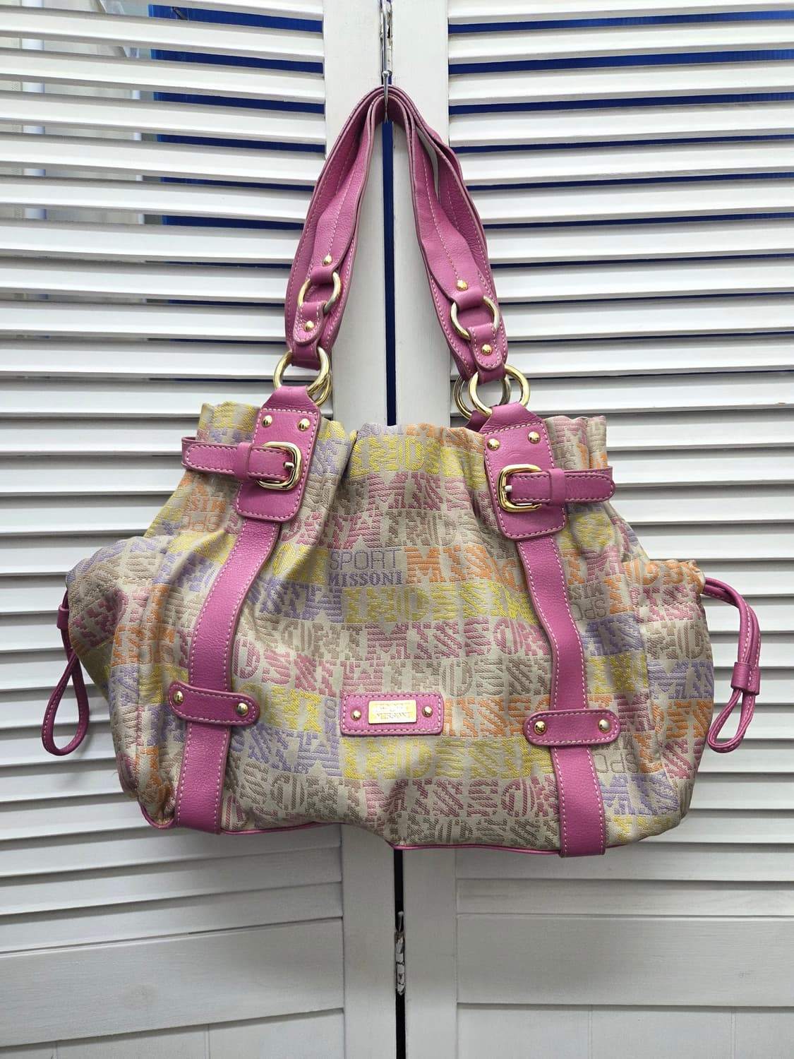 미쏘니 스포츠 자카드 토트백 상품이미지1