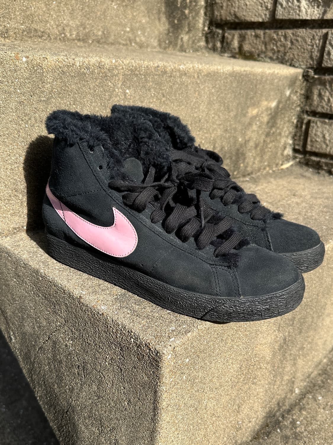 NIKE black fur suede boots 상품이미지2