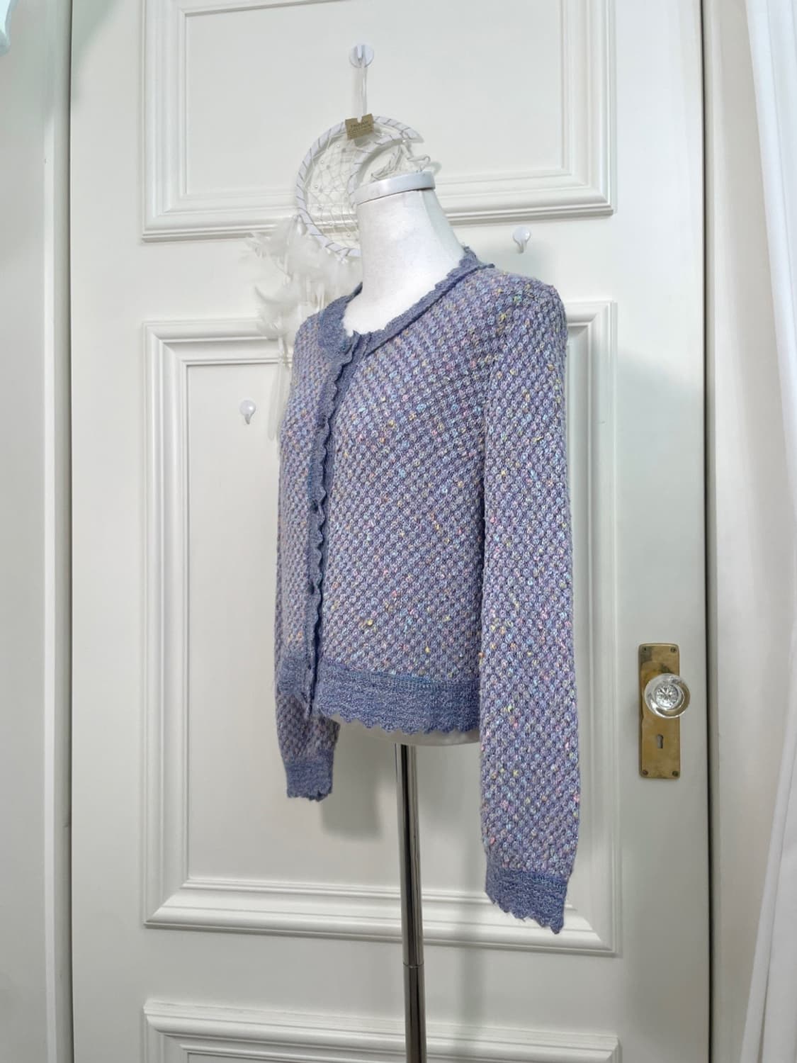 blue pastel line point cardigan 상품이미지2